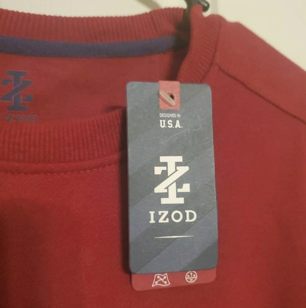 IZOD Varsity Supersoft Biking Red Sweatshirt Sweater - Picture 2 of 6